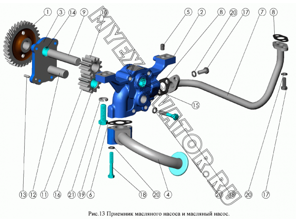 Приемник масляного насоса и масляный насос ММЗ Д-245.9E2