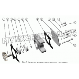 Установка привода насоса рулевого управления ММЗ Д-245.9E2