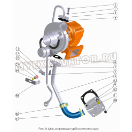 Маслопроводы турбокомпрессора ММЗ Д-245.30