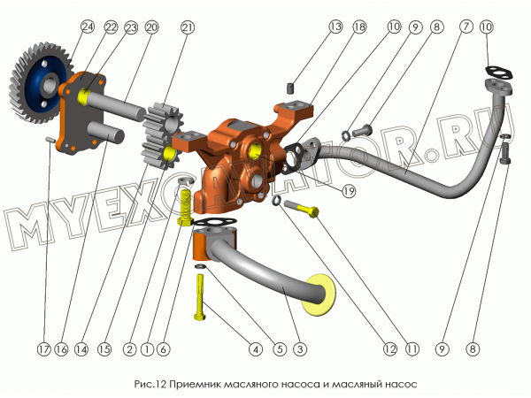 Приемник масляного насоса и масляный насос ММЗ Д-245.30