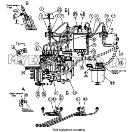 Топливные трубопроводы и установка топливной аппаратуры ММЗ Д-245.43S3АМ