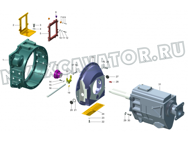 Болт вилки выключения сцепления Sachs, МАЗ-4370 (из болта М6-6gх35)