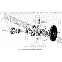 Поршни и шатуны. Коленчатый вал и маховик ММЗ Д-245S2-413