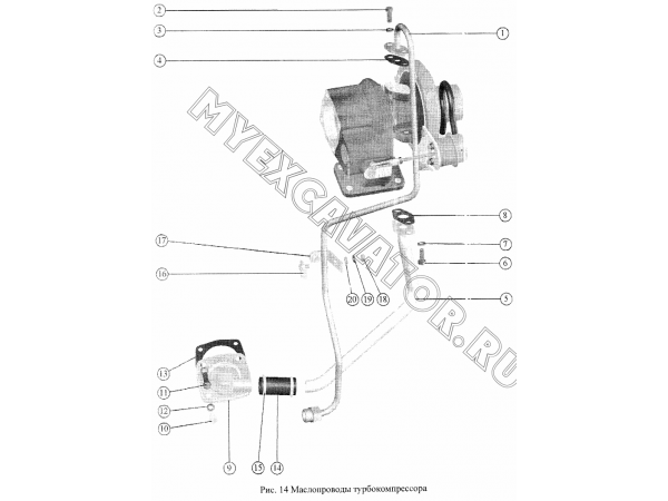 Маслопроводы турбокомпрессора ММЗ Д-245S2-413
