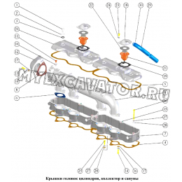 Крышки головок цилиндров, коллектор и сапуны ММЗ Д-260.1