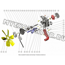 Насос водяной. Установка вентилятора. Установка натяжителя ММЗ Д-260.1
