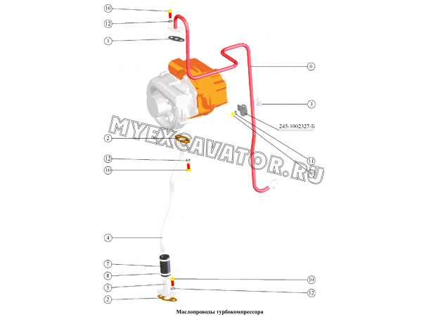 Маслопроводы турбокомпрессора ММЗ Д-260.1