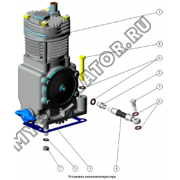 Установка пневмокомпрессора ММЗ Д-260.1