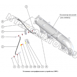 Установка электрофакельного устройства (ЭФУ) ММЗ Д-260.1