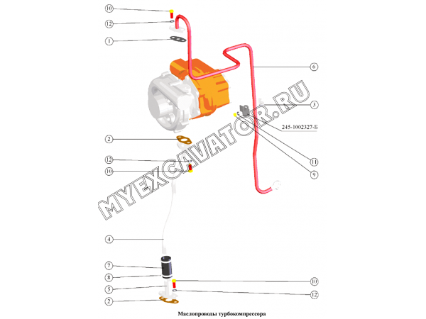 Маслопроводы турбокомпрессора ММЗ Д-260.2
