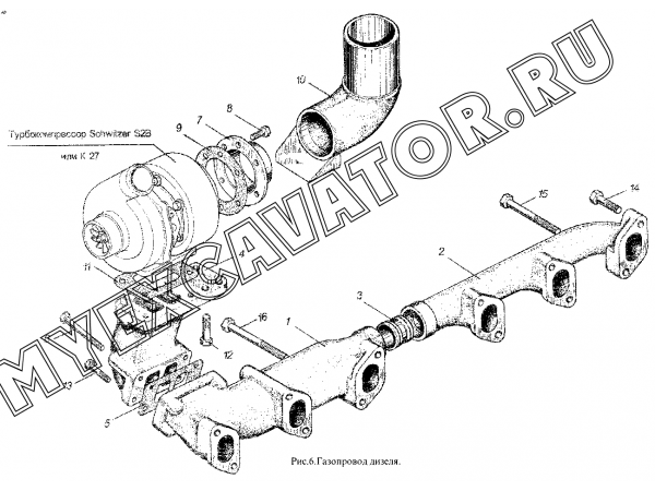 Газопровод дизеля ММЗ Д-260.4