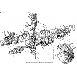 Поршни и шатуны. Коленчатый вал и маховик ММЗ Д-260.4