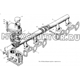 Водосборная труба и термостаты ММЗ Д-260.4