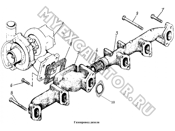 Газопровод дизеля ММЗ Д-260.5-24