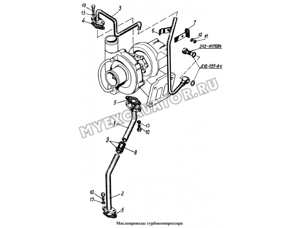 Маслопроводы турбокомпрессора ММЗ Д-260.5-24