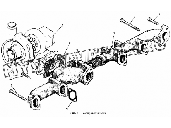 Газопровод дизеля ММЗ Д-260.5Е2