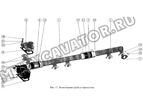 Труба водосборная и термостаты ММЗ Д-260.5Е2