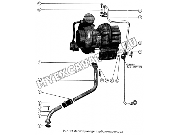 Маслопроводы турбокомпрессора ММЗ Д-260.5С