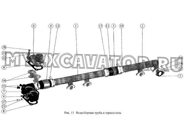 Труба водосборная и термостаты ММЗ Д-260.13Е2