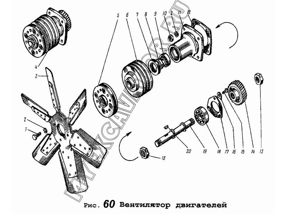 Привод вентилятора ямз 236 старого образца сальники и подшипники