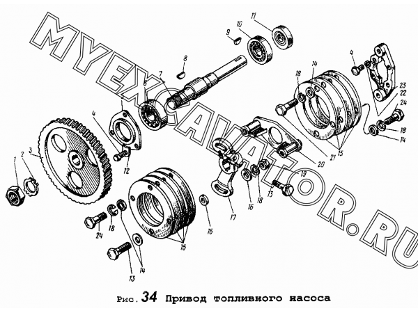 Привод топливного насоса ЯМЗ 236
