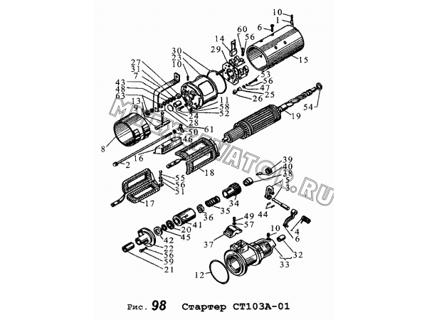 Порядок сборки стартера ст 103 Стартер СТ103А-01 ЯМЗ 236