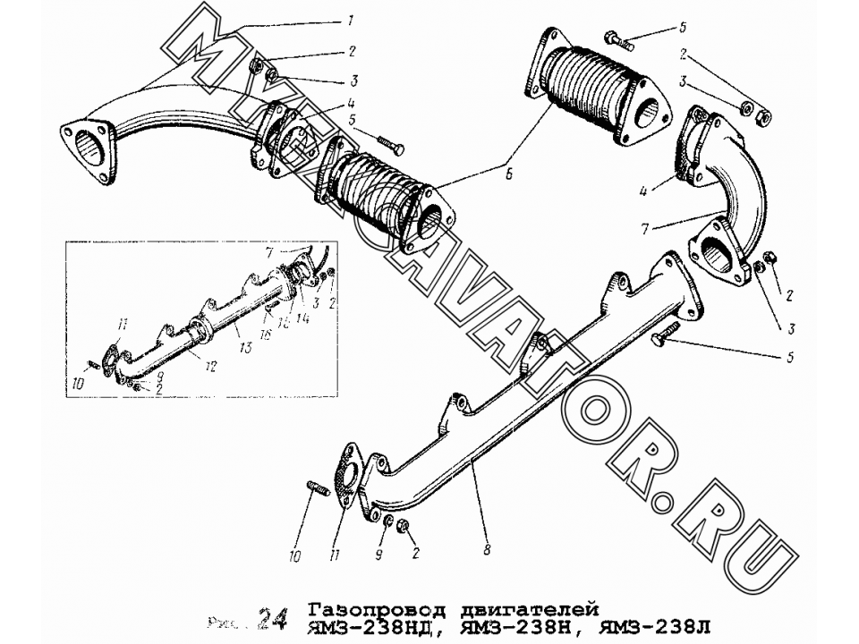 Выпускной коллектор ямз 536 схема