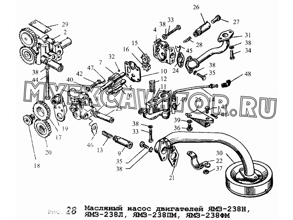Помпа ямз 238 схема