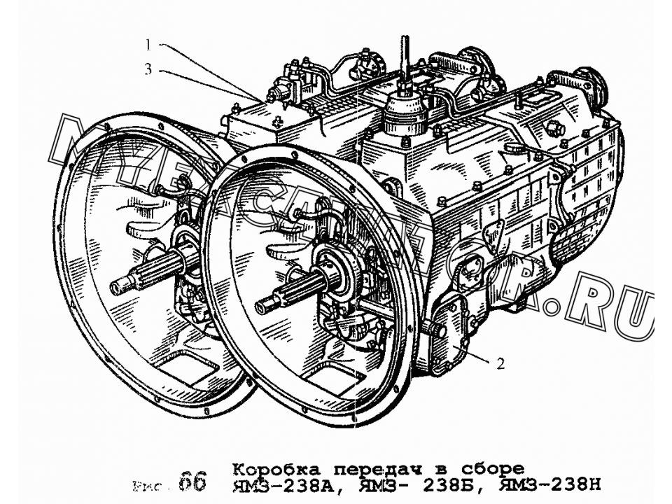 Схема коробки ямз 238