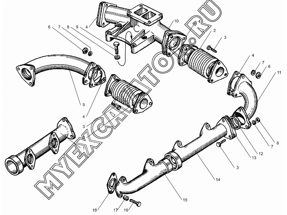 Коллекторы выпускные ЯМЗ 238Д