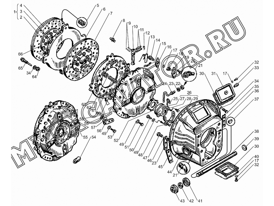 Схема сборки сцепления ямз 238 двухдисковое порядок сборки