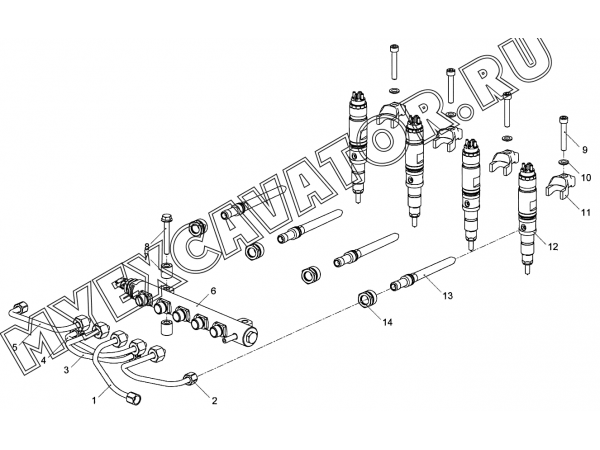 Установка форсунок (ЯМЗ-53443-20, ЯМЗ-53443-10, ЯМЗ-53443-30) 5340.1112005 ЯМЗ 5