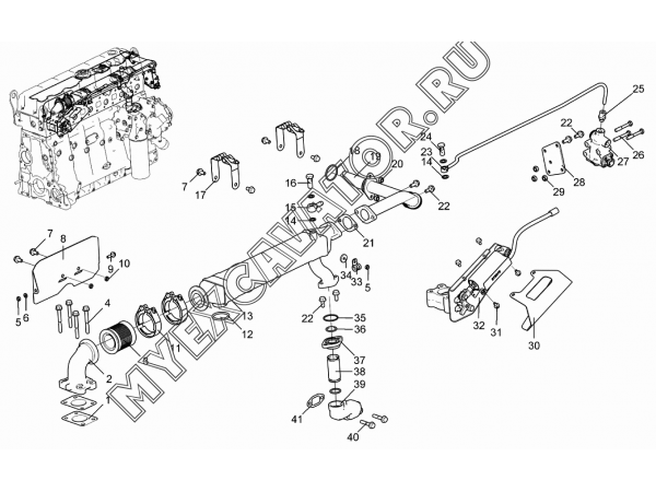 Система рециркуляции отработавших газов (для двигателя ЯМЗ-536-10) 536. ...
