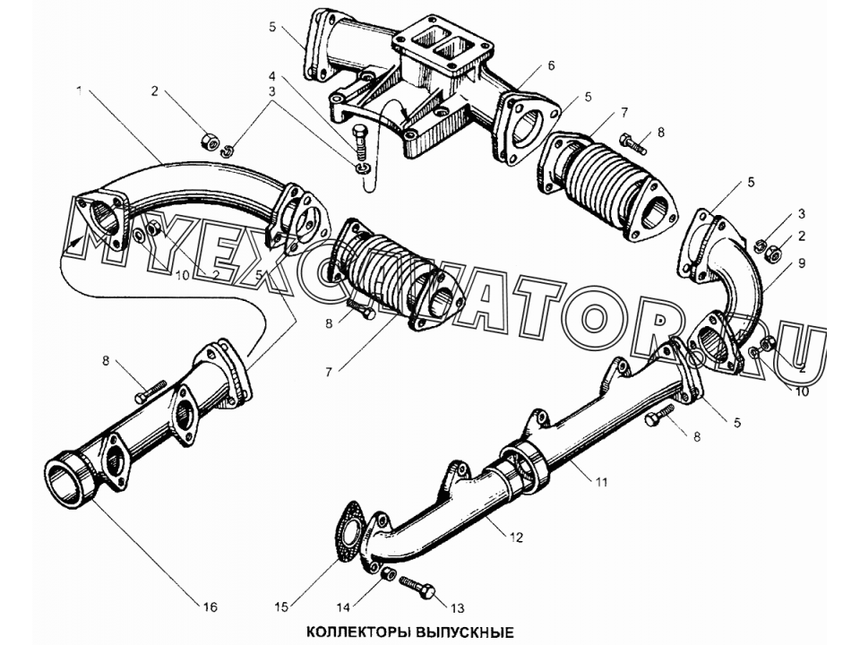 Выпускной коллектор ямз 536 схема