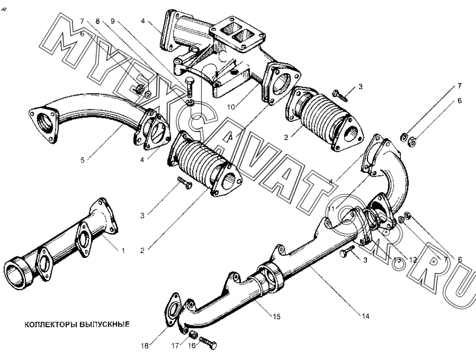 Выпускной коллектор ямз 536 схема