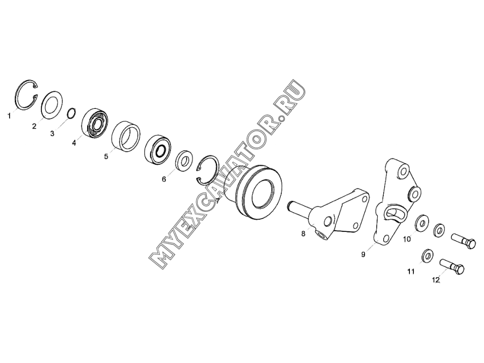 Устройство натяжное с кронштейном в сборе 236-1307155-А ЯМЗ 65652