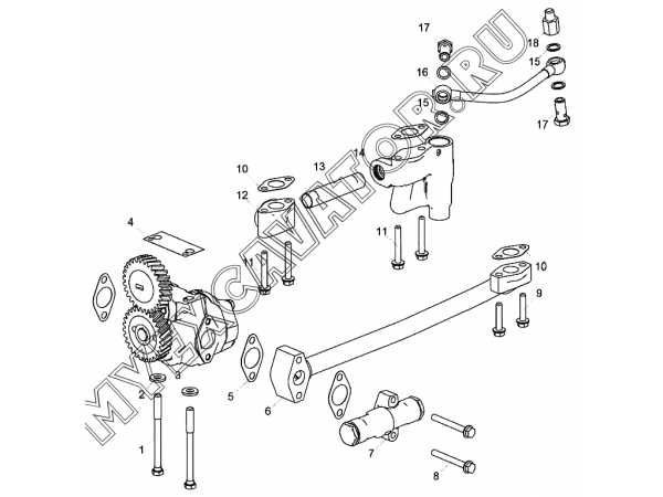 Установка масляного насоса 7511.1011005 ЯМЗ 65652