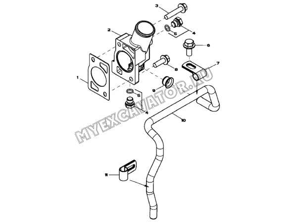 Корпус термостата/THERMOSTAT COVER, 4045HF280 (S/N: A19001-) G1-11-1 Hidromek HMK 102 B
