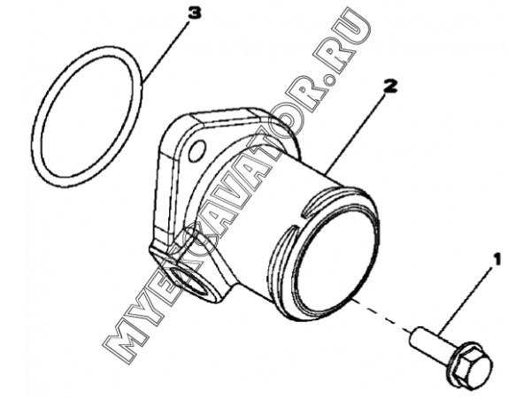 Водяной насос/WATER PUMP INLET, 4045HF280 (S/N: A19001-) G1-34-1 Hidromek HMK 102 B