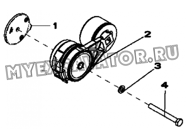 Натяжитель ремня/BELT TENSIONER, 4045HF280 (S/N: A19001-) G1-43-1 Hidromek HMK 102 B