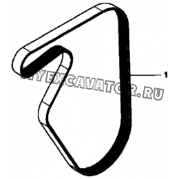 Ремень вентилятора/FAN BELT, 4045HF280 (S/N: A19001-) G1-14-1 Hidromek HMK 102 B