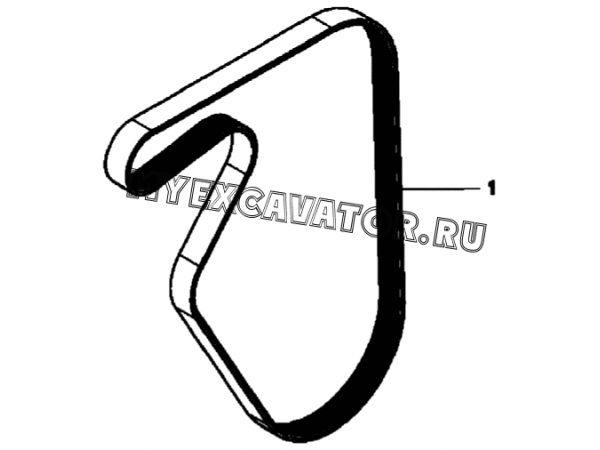 Ремень вентилятора/FAN BELT, 4045HF280 (S/N: A19001-) G1-14-1 Hidromek HMK 102 B
