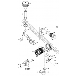 Воздушный фильтр/AIR FILTER AND MOUNTINGS (S/N: A19001-) G2-2-1/01 Hidromek HMK 102 B