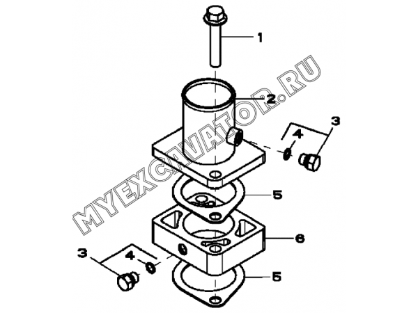 Впускной патрубок/INTAKE MANIFOLD, 4045HF280 (S/N: A19001-) G1-8-1 Hidromek HMK 102 B