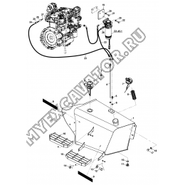 Топливная система/FUEL SYSTEM (S/N: A19001-) B1-4-1/01 Hidromek HMK 102 B