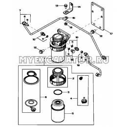 Топливный фильтр/FUEL FILTER, 4045HF280 (S/N: A19001-) G1-20-1 Hidromek HMK 102 B