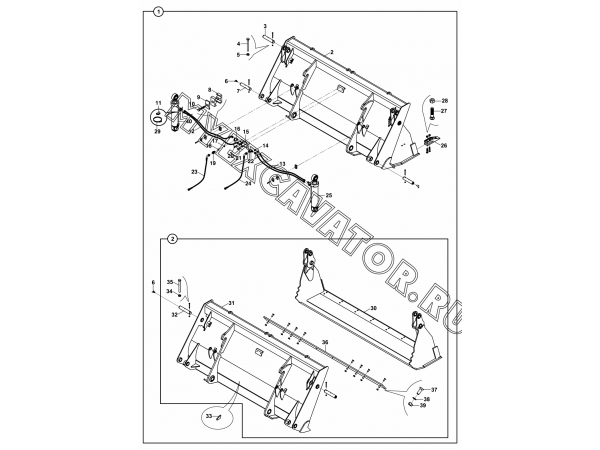 Погрузочное оборудование/SHOVEL, CLAM, MULTIPURPOSE, FOR QUICK COUPLER (S/N: A19001-) A1-1-2-OP/01 Hidromek HMK 102 B