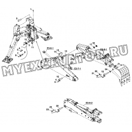 Экскаваторное оборудование/MOUNTINGS, BACKHOE COMPONENTS (S/N: A19041-) B4-1-1-OP4 Hidromek HMK 102 B