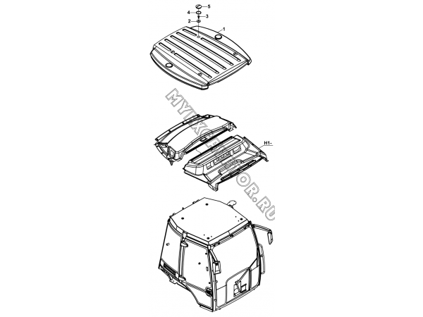 Крыша/CAB INTERIOR TRIMMING AND ROOF (S/N: A19001-) B2-2-1 Hidromek HMK 102 B