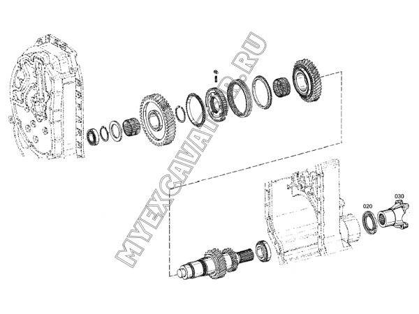 Коробка передач/OUTPUT (S/N: A19001-) F3-14-1 Hidromek HMK 102 B